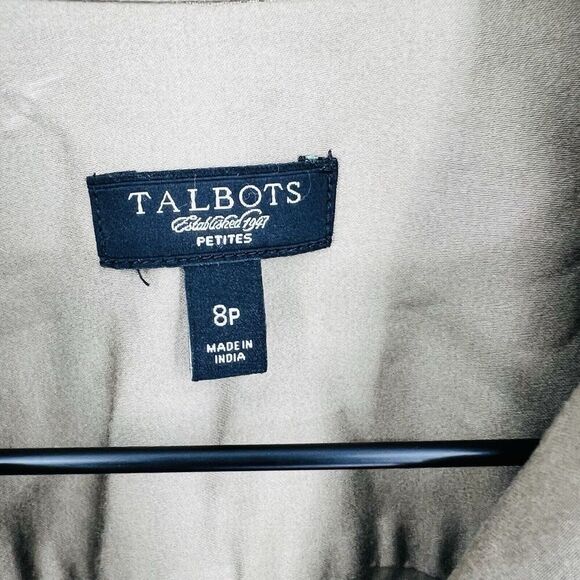 Talbots Beige Wrap Dress Size 8P MIDI Length - Picture 4 of 5